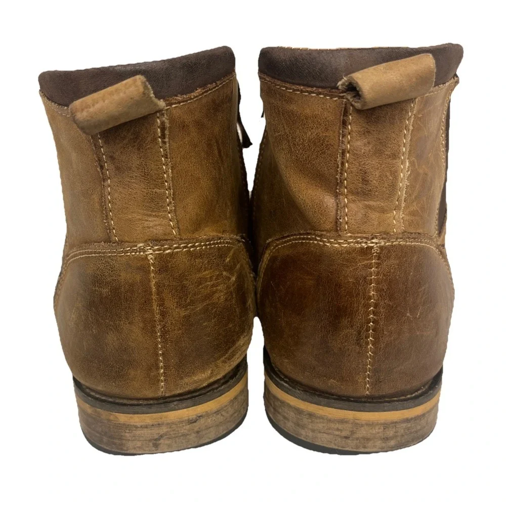 Steve Madden Men's P-Jack Brown Leather Ankle Boots Size‎ 12